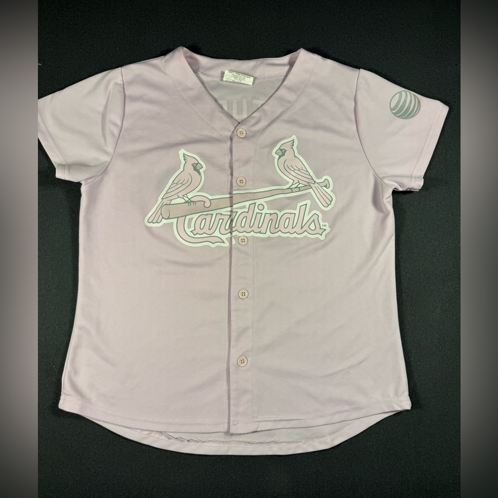 St. Louis Cardinals Matheny Pink Button Up MLB Jersey Women’s/Juniors XL